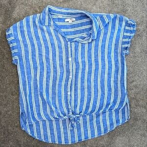 Jachs Girlfriend New York linen shorts sleeve blouse size Large